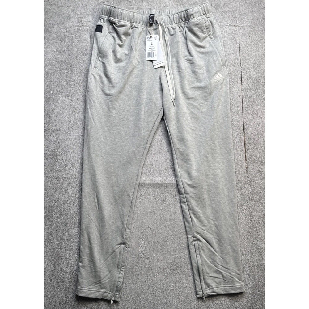 Adidas Men's Jogger Pants Large Gray Tapered Leg Lightweight Training Sweatpants